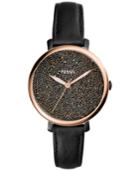 Fossil Women's Jacqueline Black Leather Strap Watch 36mm Es4097