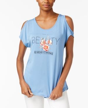 Jamie & Layla Cold-shoulder Graphic T-shirt