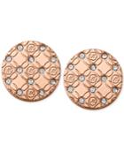Michael Kors Rose Gold-tone Clear Etched Stud Earrings