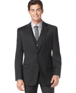 Alfani Red Jacket Solid Black Slim Fit