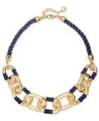 Charter Club Gold-tone Link Braided Cord Collar Necklace, 17 + 2 Extender, Created For Macy's