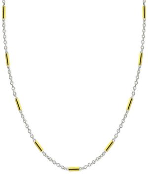 Giani Bernini Bead Station Necklace In 24k Gold Over Sterling Silver And Sterling Silver