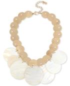 Robert Lee Morris Soho Gold-tone Mother-of-pearl-look Disc Statement Necklace, 17 + 3 Extender
