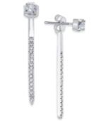 Inc International Concepts Silver-tone Crystal Ear Jacket Earrings, Only At Macy's