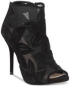 Jessica Simpson Bliths Floral & Mesh Peep-toe Ankle Booties Women's Shoes