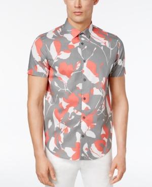Calvin Klein Men's Classic-fit Floral Silhouette-print Shirt