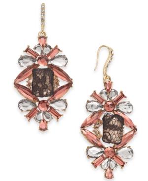 I.n.c. Gold-tone Crystal, Stone & Mesh Drop Earrings, Created For Macy's