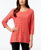 Jm Collection Embellished Handkerchief-hem Top, Only At Macy's
