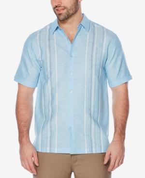Cubavera Men's Linen-blend Striped Panel Shirt