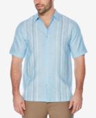 Cubavera Men's Linen-blend Striped Panel Shirt