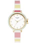 Kate Spade New York Women's Park Row Striped Silicone Strap Watch 34mm