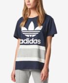 Adidas Originals Cotton Colorblocked Treifoil Relaxed T-shirt