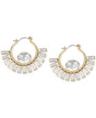 Inc International Concepts Gold-tone Crystal Baguette Hoop Earrings, Only At Macy's