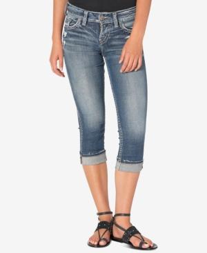 Silver Jeans Co. Suki Cuffed Indigo Wash Cotton Capri Jeans