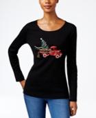 Karen Scott Holiday Truck Graphic Top, Only At Macy's