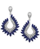 Royale Bleu By Effy Sapphire (6-3/8 Ct. T.w.) And Diamond (1/2 Ct. T.w.) Drop Earrings In 14k White Gold