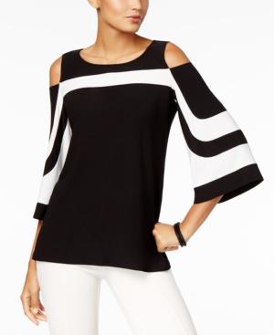 Alfani Colorblocked Cold-shoulder Top, Created For Macy's