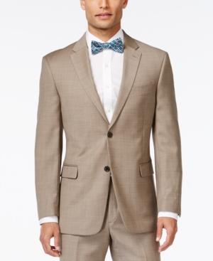 Tommy Hilfiger Tan Sharkskin Slim-fit Jacket