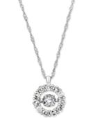 Diamond Double Circle Pendant Necklace (1/2 Ct. T.w.) In 14k White Gold