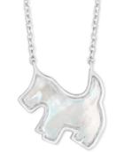 Mother-of-pearl Scottie Dog 18 Pendant Necklace In Sterling Silver