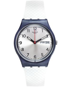 Swatch Unisex Swiss White Delight White Silicone Strap Watch 34mm Gn720