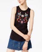 Carbon Copy Embroidered Tulip-back Cotton Tank Top