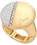 Guess Two-tone Pave Circle Stretch Ring
