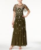Adrianna Papell Boho Beaded Mesh Gown