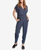 Eci Striped Surplice Jumpsuit