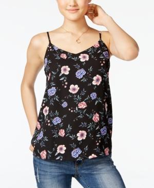 Hippie Rose Juniors' Printed V-neck Strappy Camisole