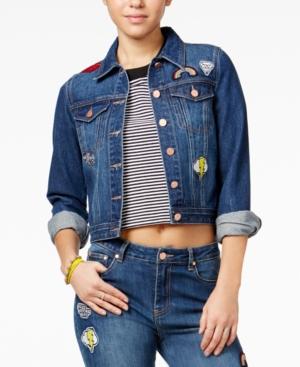 The Edit By Seventeen Juniors' Patch Denim Jacket, Only At Macy's