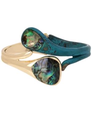 Robert Lee Morris Soho Gold-tone Abalone-look Bypass Bangle Bracelet