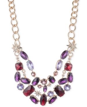 Anne Klein Gold-tone Multi-stone And Pave Collar Necklace