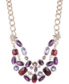 Anne Klein Gold-tone Multi-stone And Pave Collar Necklace