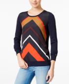 Tommy Hilfiger Printed Crew-neck Sweater, Only At Macy's