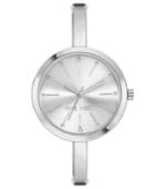 Nine West Women's Silver-tone Half-bangle Bracelet Watch 34mm