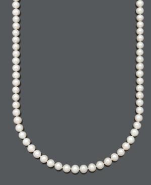 Belle De Mer Aa+ Cultured Freshwater Pearl Strand Necklace (7-1/2-8-1/2mm) In 14k Gold