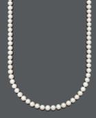 Belle De Mer Aa+ Cultured Freshwater Pearl Strand Necklace (7-1/2-8-1/2mm) In 14k Gold
