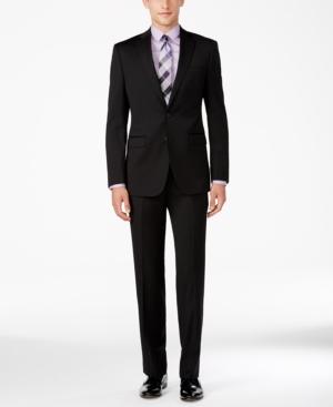 Calvin Klein Men's X-fit Black Slim Fit Suit