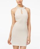 Teeze Me Juniors' Embellished Cutout Bodycon Dress