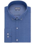 Kenneth Cole Reaction Slim-fit Performance Chambray Solid Dress Shirt
