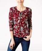 Charter Club Floral-print Cardigan, Only At Macy's
