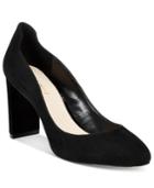 Nine West Journa Suede Block-heel Pumps Women's Shoes