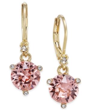 Kate Spade New York Gold-tone Pave & Pink Cubic Zirconia Drop Earrings