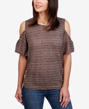 Lucky Brand Striped Cold-shoulder Top