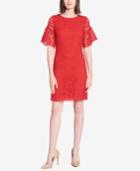 Tommy Hilfiger Crystal Lace Ruffle-sleeve Dress