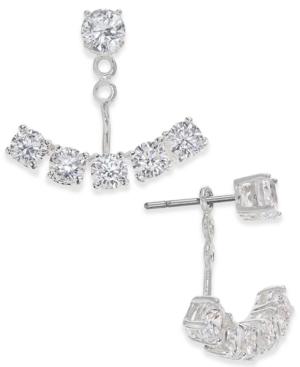 Inc International Concepts Silver-tone Crystal Semi-circle Earring Jackets, Only At Macy's