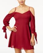 B Darlin Juniors' Cold-shoulder Fit & Flare Dress
