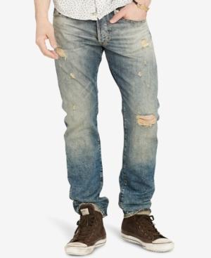 Denim & Supply Ralph Lauren Men's Slim-fit Oceanside Light-wash Destructed Jeans