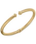 Twist Ribbed Cuff Bangle Bracelet In Italian 14k Gold